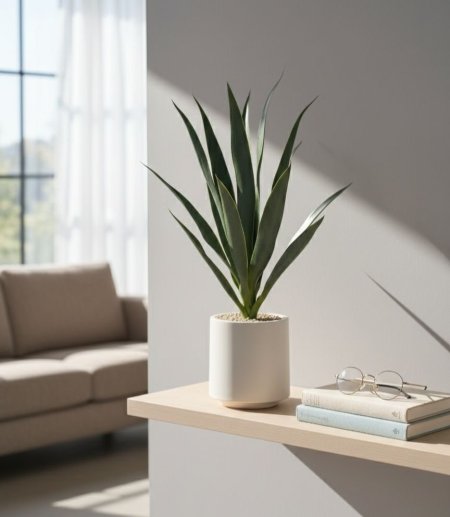 شجرة ألوڤيرا صناعية بقوارة ابيض